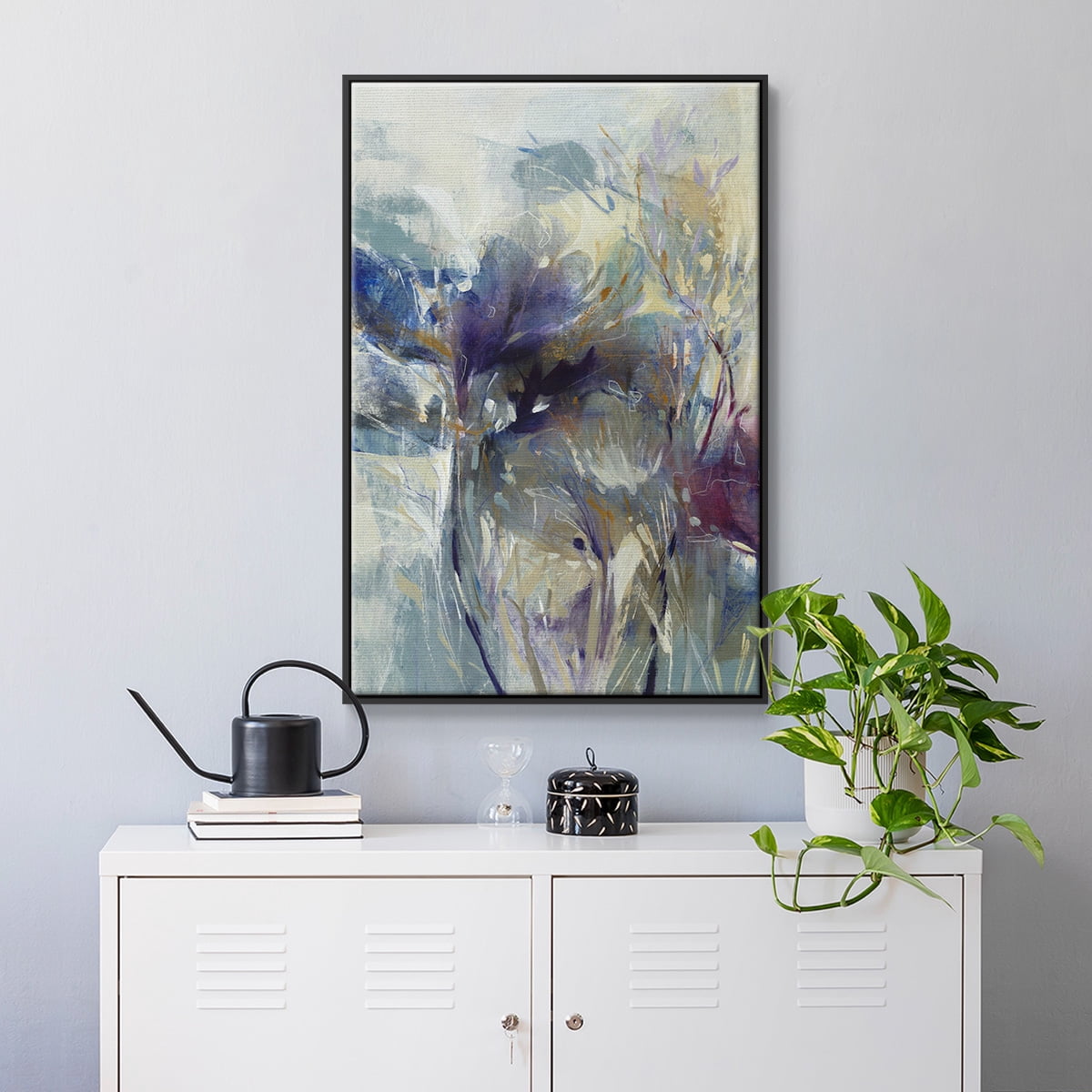 Meadow Saffron I Framed Premium Gallery Wrapped Canvas - Ready to Hang - 17 x 25 - Black Floating Frame