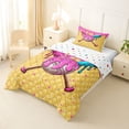 thumbnail image 2 of Erosebridal Pink Dripping Waffle Pink & Cyan Baseball & Bat Graphic Twin Comforter Sets 3-Piece, Baseball Graphic Bedding Set for Girls Kids,Lightweight Room Decor, 2 of 6