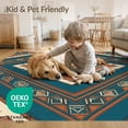 thumbnail image 4 of ODIKA 8'x10' Washable Area Rug Non-Slip Chair-Friendly Mat Farmhouse Boho Southwestern Round Runway Themed Hooks Cowboy Refined Structured for Dining Room, Large Office, Lounge, 4 of 7