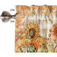 thumbnail image 4 of Orange Fall Pumpkin Kitchen Curtain Valances for Windows Farmhouse Short Curtains, Thanksgiving Sunflowers Leaves Check Rod Pocket Valance Curtain for Bedroom Cafe Living Room 54"x18", 4 of 6