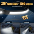 thumbnail image 5 of 2 Pack LED Headlamp, 1200 Lumen Flashlight, Rechargeable, Headlights, Dual beam, Handsfree Waterproof, Camping, Running, Cycling, Hunting, Kids Adults, 5 of 6