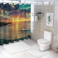 thumbnail image 7 of Orinice  Hawaiian Shower Curtain, Sunrise Over Hanauma Bay Oahu Hawaii Sunbeams Through Clouds Shoreline, Cloth Fabric Bathroom Decor Set with Hooks,  White, 7 of 7