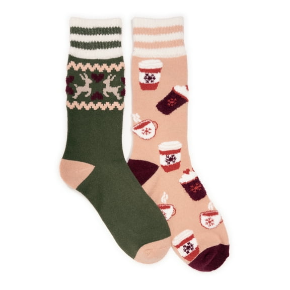 Women's Novelty Cozy Lounge Socks 2 Pack