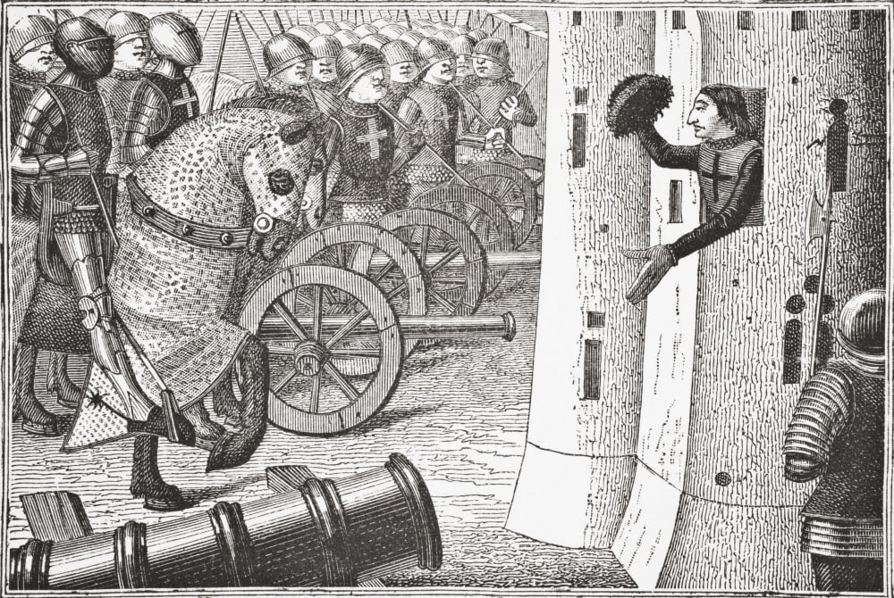 How Jean Duc Dalanon Took The Said Town Of Alanon After A Miniature From The 15Th Century Manuscript Vigiles De Charles Vii From Science And Literature In The Middle Ages By Paul Lacroix Published L