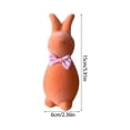 thumbnail image 3 of CoreLiving Flocked Bunny Figurines for Easter Decor Spring Rabbit Statue with Bow Tie 5.9 Inches Table Centerpieces for Home Office Mantel Decoration, 3 of 6