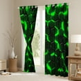thumbnail image 3 of Manfei Neon Green Honeycomb Black Out Curtains, Abstract Geometric Curtains Pack of 2 (42x63 Each), Teens Boys Girls Kids Bedroom Curtains, Curtains Blackout Home Decor, 3 of 6