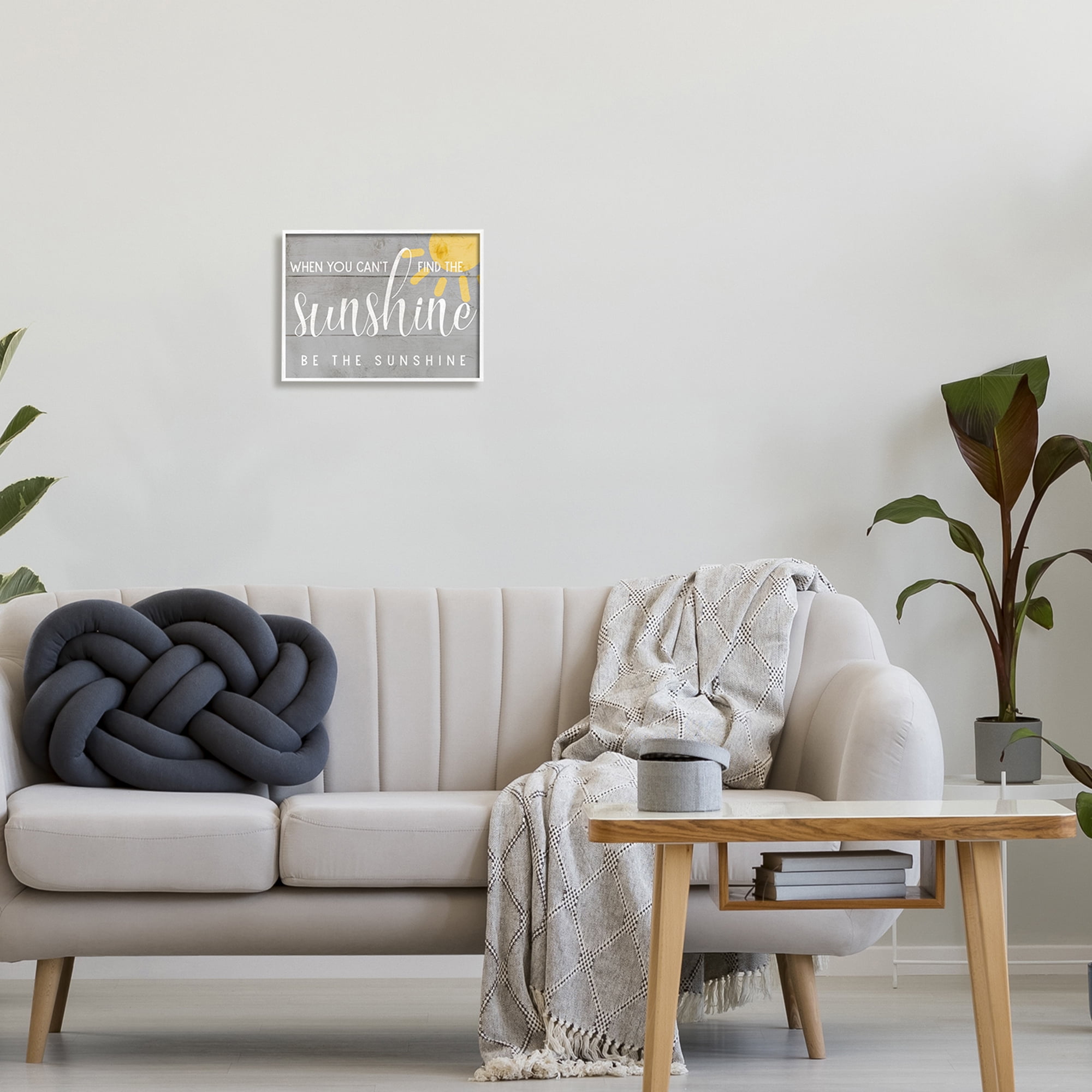 Stupell Industries Be the Sunshine Positivity Phrase Charming Sign Graphic Art Framed Art Print Wall Art, 14x11, By Daphne Polselli