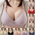 thumbnail image 2 of VISALY armpit-fat bra Cotton bralettes for women, Simple Natural Traditional Thin Mold Cup Middle-Aged and Elderly Women's Breast-Collecting, Bra and underwear sets Panties and bra sets, Red,S, 2 of 7