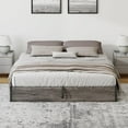 thumbnail image 7 of VanAcc Full Size Lift Up Storage Platform Bed Frame, Metal Bed Frame with Wooden Slats Support, Large Storage Space, Easy Assembly, Rustic Grey, 7 of 7