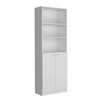 Newboti Furniture Vinton 2-Door Bookcase with Upper Shelves, White 45520