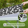 thumbnail image 6 of Black Leopard Pattern Square Fitted Tablecloth with Elastic Edge,Square Table Cover,Washable Elastic Table Cover for Home Kitchen Party Decor 36"x36", 6 of 6