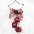 thumbnail image 1 of 2pcs Christmas Pine Pinecones Jingle Bell and Buffalo Check Bow Door Hanger Wall Hanger Ornaments Retro Widget, 1 of 3