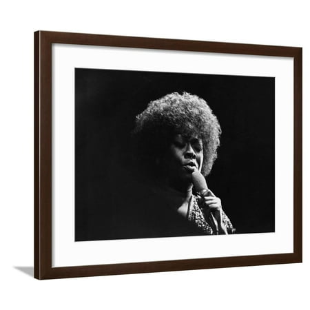 Sarah Vaughan  on stage Framed  Print Wall Art  By Ted 