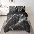 thumbnail image 2 of YST Abstract Dark Grey Marble Bedding Set, 7-Piece, Full, 2 of 4