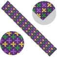 thumbnail image 3 of Rdsfhsp Mardi Gras Table Runner 13x72 Inch Double Sided, Linen Rectangle Table Cloth for Holiday Kitchen Party Dining Home Decor, 3 of 5