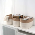 thumbnail image 1 of Storage Box Breathable High Capacity Hand-knitted Woven Cotton Rope Storage Basket for Toys, 1 of 7