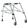 thumbnail image 4 of Gymax Folding Walker Adjustable Small Aluminum Walker w/Wheels for Seniors & Children, 4 of 10