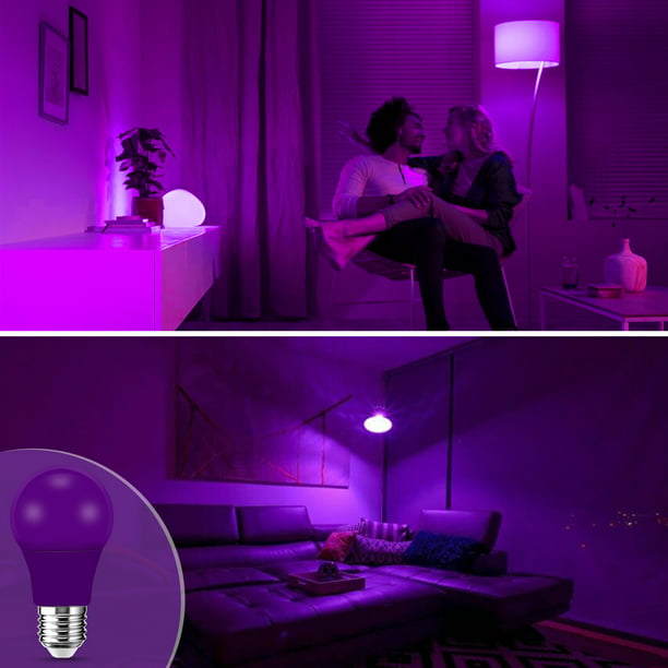 Purple LED Light Bulbs, Purple Atmosphere Light, 9W(60W Equivalent), 720LM, E26 Base, Colored Light Bulbs,6 - Walmart.com