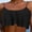 Black, variant on Bikini Tops for Women Padded Scoop Neck Sports Bra Ruffle Womens Swim Top Swimwear for Women