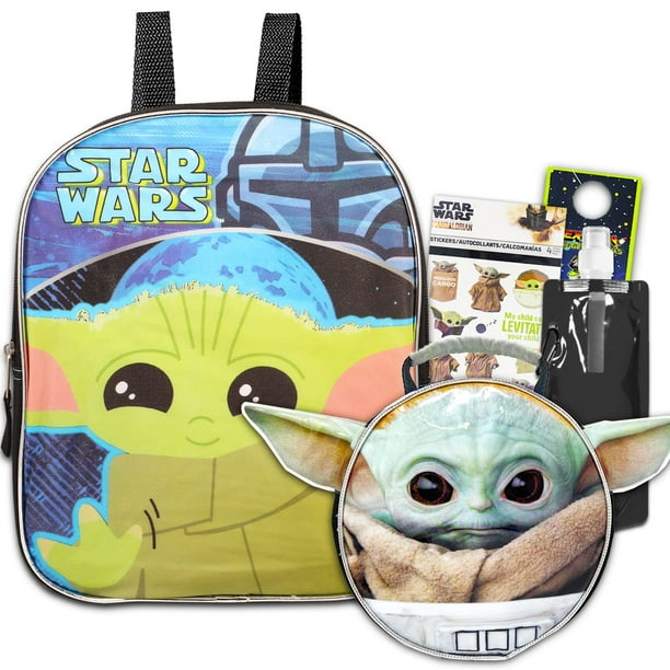 Baby Yoda Mini Backpack with Lunch Box Set Bundle with 11 Baby