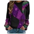 thumbnail image 2 of CEHVOM Mode Femmes Imprimé Manches Longues Confortable Respirant T-Shirt Col Rond Hauts, 2 of 6