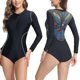 thumbnail image 2 of Traje de Buceo de Manga Larga de la Moda de la Playa de las Mujeres Traje de Baño de una Sola Pieza Siamese para Surfear Y Tomar el Sol, 2 of 9