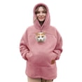 thumbnail image 2 of Stralyhd Cat Pouch Hoodie for Women Cozy Soft Sweatshirts with Large Pocket Sharpa Warm Pet Carrier Hoodie Long Sleeve Small Animal Carrier Pullover Pink XXXL, 2 of 9