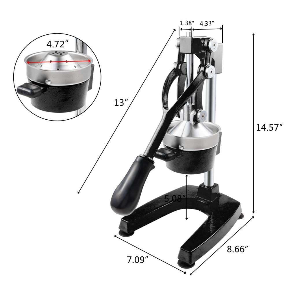 UBesGoo Juicer Hand Press Manual Fruit Juicer Juice Squeezer Citrus Orange Lemon Pomegranate, Black
