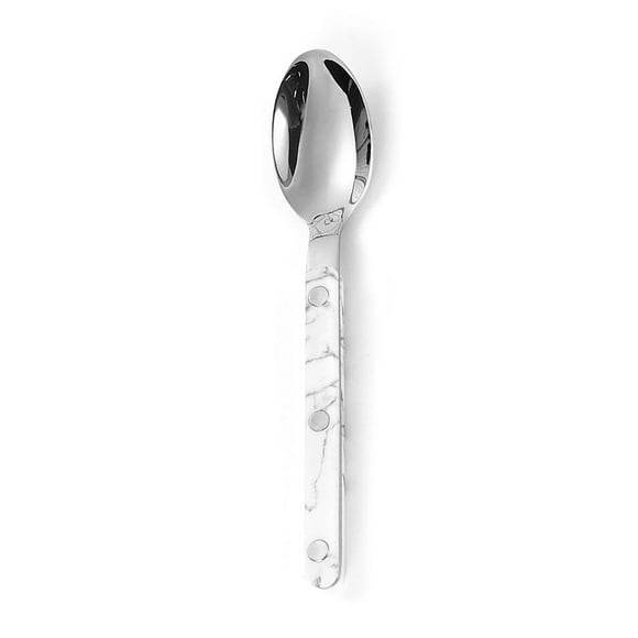 XmhyTop Mango de abrazadera de remache para cocina, vajilla de acero inoxidable, cubiertos, cucharilla, vajilla occidental, color blanco, 4 piezas