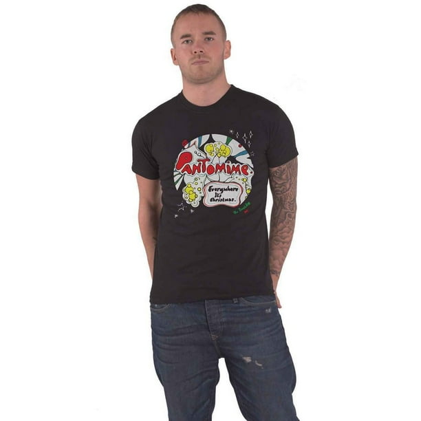 The Beatles - Camiseta Pantomine de Algodón Navidad para Adultos Unisex (Negro)