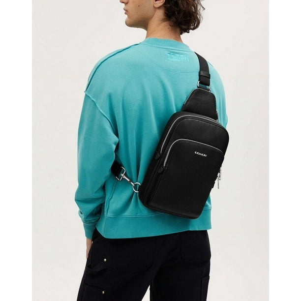 COACH CQ669 Ethan Bag Sling Backpack Refined Pebble Leather Silver Black Walmart