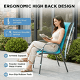 thumbnail image 6 of Pirecart Patio Dining Set of 5, Outdoor Furniture Set with 4 Stackable Textilene Armchairs & Square Table, Light Blue, 6 of 13