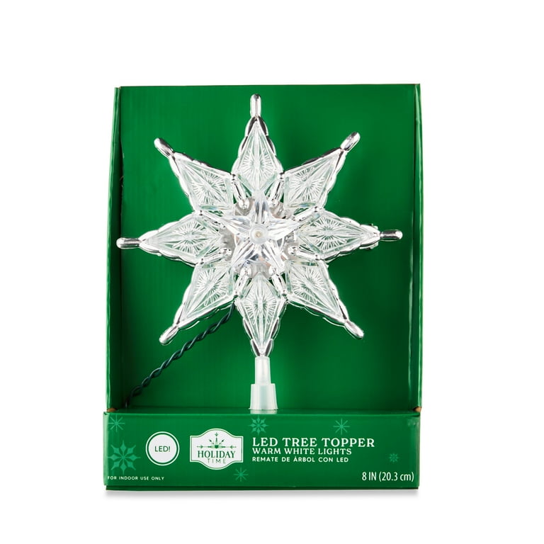 Silver Trim Star LED Christmas Tree Topper 8