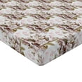 thumbnail image 4 of Ambesonne Floral Fitted Sheet, Natural World Flowers Spring, King Size, Pale Mauve Reseda Green, 4 of 5