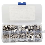 TureClos 320pcs Locking Nuts Set Universal Worker Fastener Nut Components Stainless Steel Locknuts Parts Assortment Replace Component