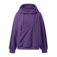 thumbnail image 4 of lnmuld Women's Cat Dog Pouch Hoodie Oversized Sherpa Teddy Plush Pet Carrier Pullover Sweatshirt with Kangaroo Pocket Drawstring Long Sleeve Size:L, 4 of 6