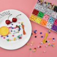thumbnail image 2 of 960 Pieces Colorful Pony Beads Alphabet Letter Bead with Elastic Rope Tweezers Scissors for DIY Bracelet Making Kit, 2 of 5
