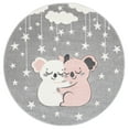 thumbnail image 2 of SAFAVIEH Carousel Kids Hugging Koalas Area Rug, Gray/Ivory, 5'3" x 5'3" Round, 2 of 11