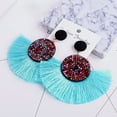 thumbnail image 5 of Jiaroswwei Bohemia Women Fan Shape Tassel Rhinestone Inlaid Ear Stud Earrings Jewelry Gift, 5 of 8