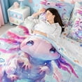 thumbnail image 6 of Manfei Cute Axolotl Salamander Twin Bedding Sets 7-Piece,Ocean Sea Aninal Bedding Comforter Set,Watercolor Sealife Coral Sheet Sets For Girl Teens,Luxury Bedroom Decor,Reversible, 6 of 9