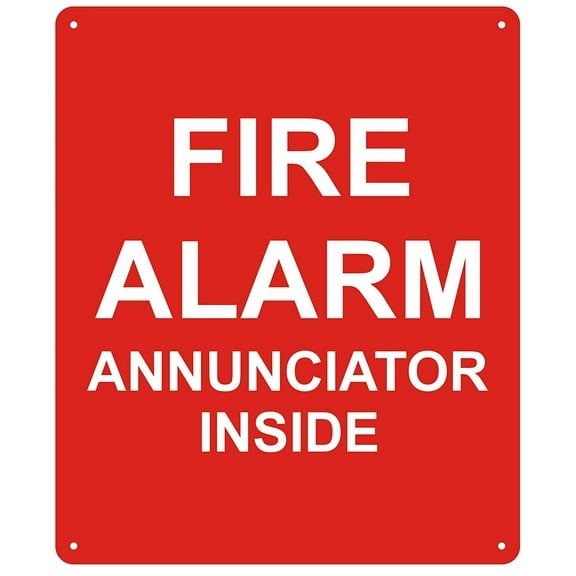 FIRE ALARM ANNUNCIATOR INSIDE SIGN - ( Reflective !!! ALUMINUM , 10X12)
