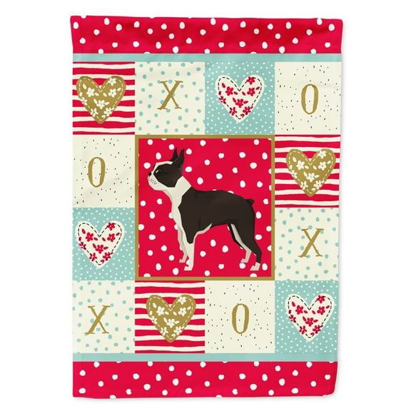 Carolines Treasures CK5915CHF Boston Terrier Love Flag Canvas House Size Large multicolor