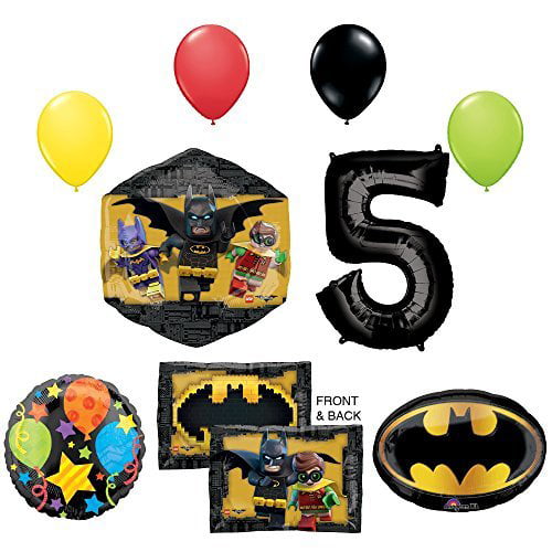 5th BATMAN LEGO MOVIE Birthday Party Balloons Decoration Supplies Robin Fifth 