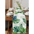 thumbnail image 4 of Tropical Leaves Table Runner Cotton Linen 48 Inch Holiday Dresser Scarves, Pastoral Summer Botanical Green Plants Tablerunner for Kitchen Coffee Dining Bedroom Dinner Scarf Décor 13''x48'', 4 of 9