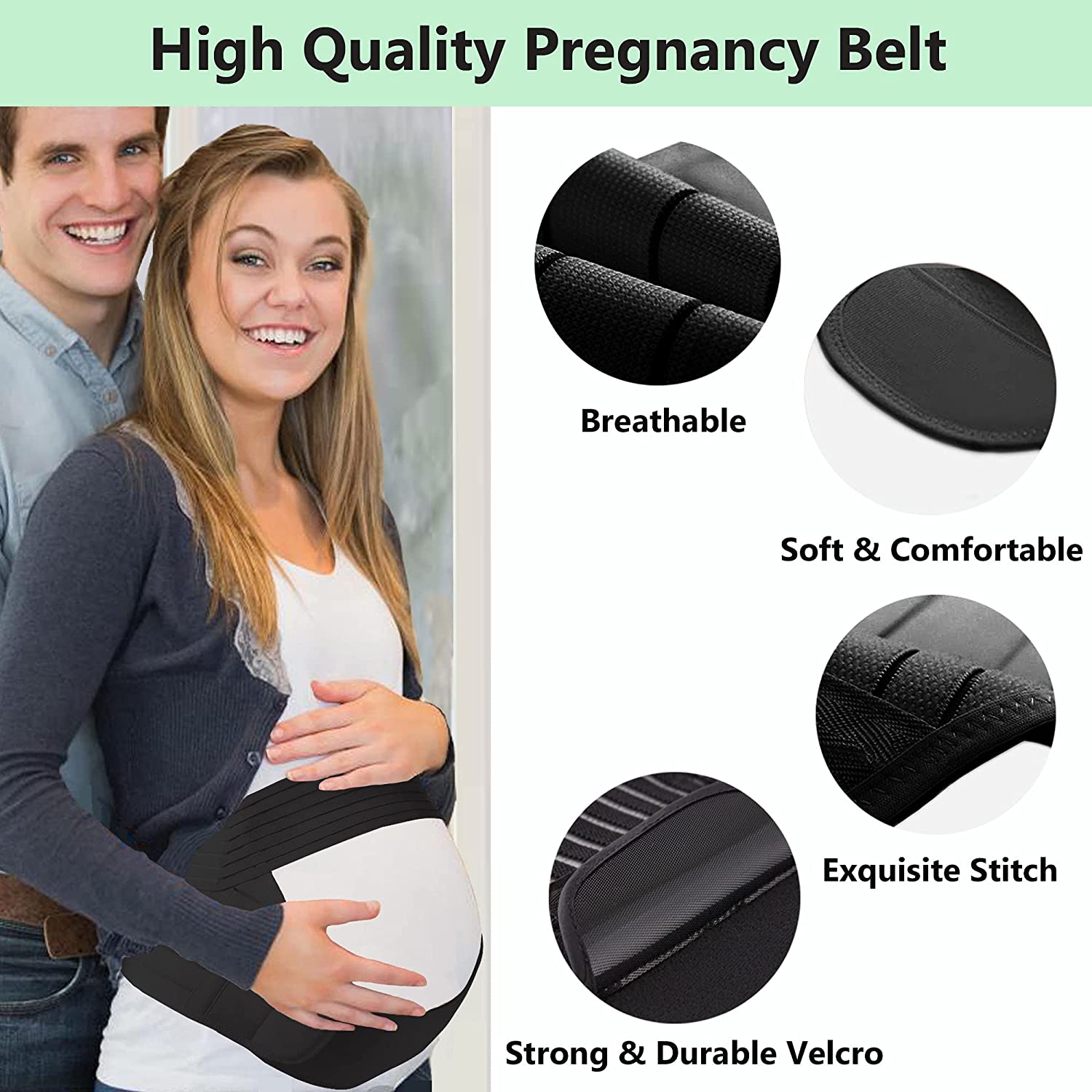 Ilfioreemio Pregnancy Belt, 3-in-1 Maternity Belt Pregnancy Support Band with Belly Band Brace for Pain Relief and Postpartum Recovery, Lightweight Breathable Adjustable Waist/Back/Abdomen Band - image 5 of 7