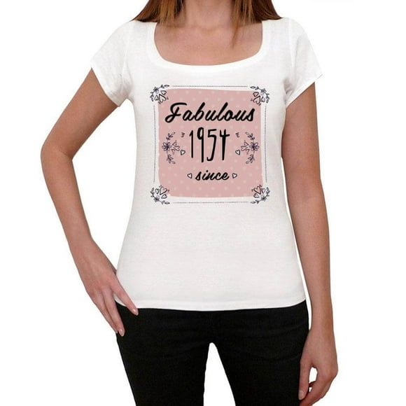 Women's Graphic T-Shirt Fabulous Woman Since 1954 70th Birthday Anniversary 70 Year Old Gift 1954 Vintage Eco-Friendly Ladies Short Sleeve Novelty Tee