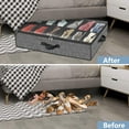thumbnail image 5 of Under Bed Shoe Storage Organizer for Closet Fits 24 Pairs-Sturdy Underbed Shoe Storage Box Bins,Set of 2 (Linen-like Black), 5 of 8