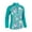 Algiers Blue, variant on Monterey Club Women's Vivid Print Block Long Sleeve Zip Golf Polo Shirt #2366