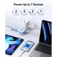 thumbnail image 2 of ORICO Blue Travel Power Strip PD20W with 4 AC Outlets 3 USB Ports (1 USB-C), 4FT Flat Plug Extension Cord, Compact Portable Design for Busi, 2 of 8