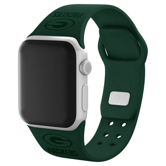 Green Green Bay Packers Debossed Silicone Apple Watch Band